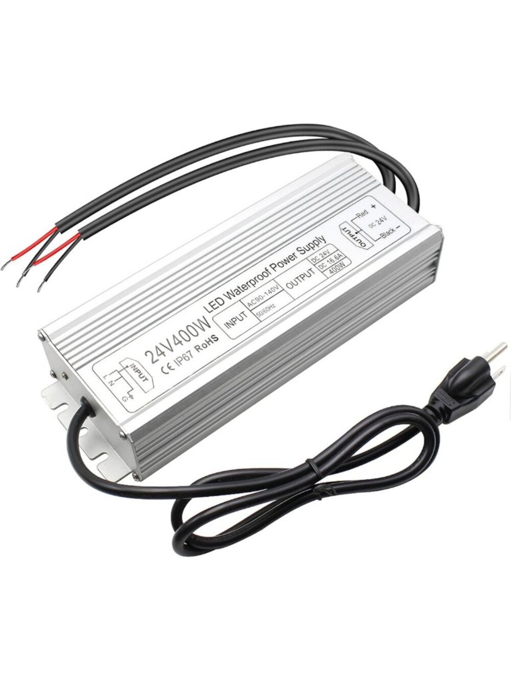 24V 400W Waterproof LED Power Supply - IP67 Outdoor Adapter for Lights